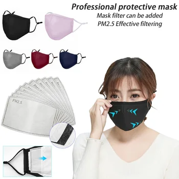 

Pure cotton can be washed repeatedly masks activated carbon PM2.5 filter Windproof Warm Mouth-muffle Protective Face Masks