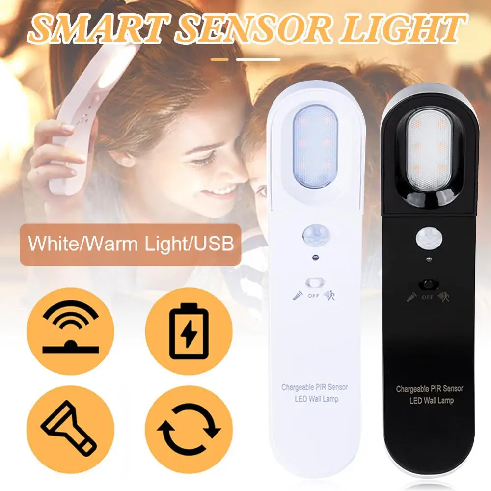 

LED Night Light Rechargeable 2-Mode Wall-Mounted Mini Motion Sensor Light for Bedroom Nursery and Hallway