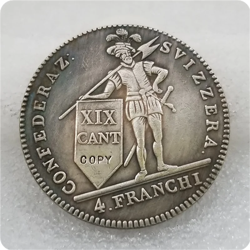 1814 Швейцария Tessin 4 Франкен копия серебряной монеты | Дом и сад