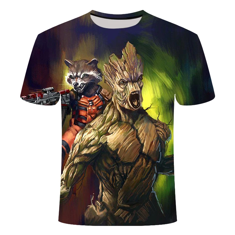 

Men's and Women's Summer T-Shirt 3D Print Superhero Groot T-shirt Movie Galaxy Guard Funny Novelty 3D T-Shirt