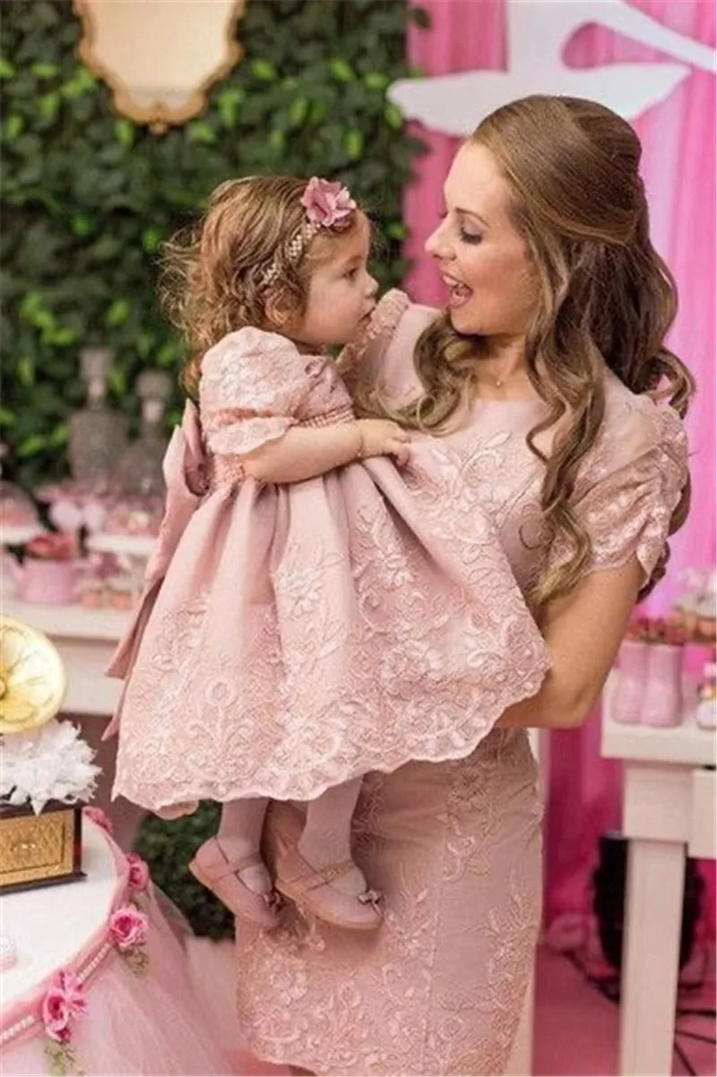 Pink Floral Lace Mother Daughter 