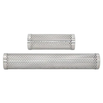 

2Pcs BBQ Stainless Steel Perforated Round Mesh Smoker Tube Barbecue Grill Smoke Filter Tool Outdoors Cooking