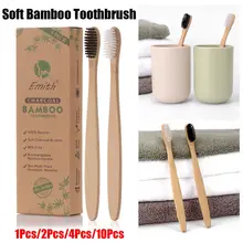 1Pcs/2Pcs/4Pcs/10Pcs Fashion Durable Wood Eco Friendly Oral Care Soft Medium Brushes Bamboo Toothbrush Teeth Protector