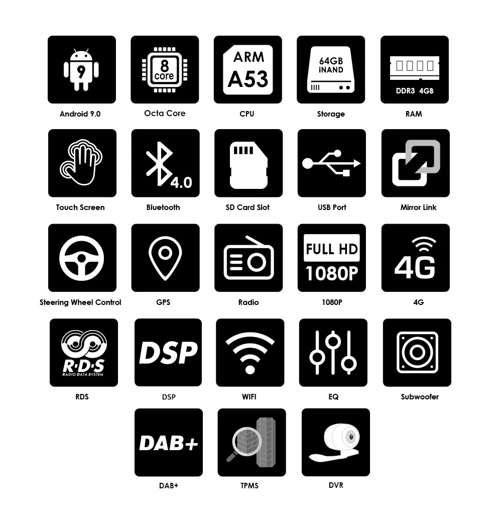  1 Din Android 9.0 Auto Radio For BMW/E39/X5/E53 Octa Core RAM 4GB ROM 64GB GPS Car Multimedia Stere