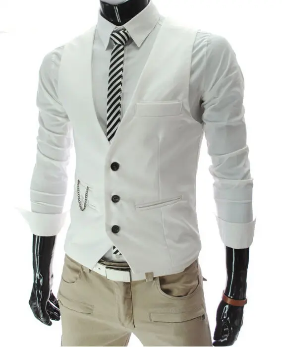 En venta 2020 chalecos de vestido nuevo para hombres Slim Fit para hombre chaleco para traje para hombre Chaleco de hombre chaleco informal sin mangas Formal de negocios dmx5MomV7bQ