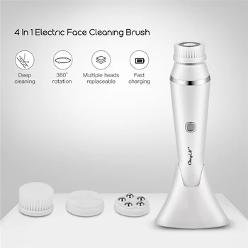 

4 in 1 Handheld Electric Facial Cleansing Brush Roller Massager Exfoliator Waterproof Face Brush Skin Cleaning Exfoliating 45