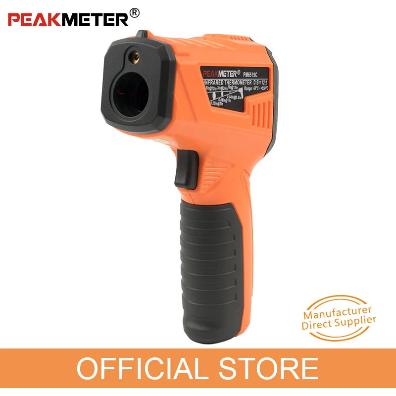 Peakmeter Pm6519c Lcd Handheld Laser Digital Infrared Thermometer  Temperature Sensor Gun -50~550 Non Contact Pyrometer - Thermometer  Hygrometer - AliExpress