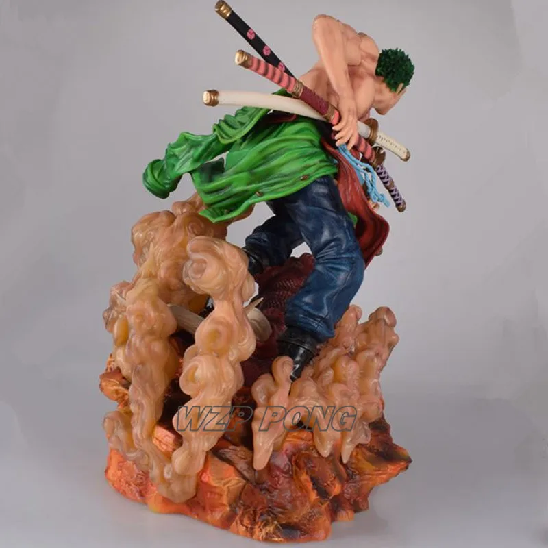 42 см аниме одна деталь Roronoa Zoro форма битвы статуя ПВХ негабаритных Зоро фигурка Коллекционная Фигурка модель игрушки