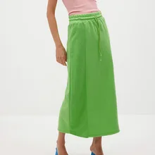 

Independent Aesthetics Mid-length Skirt Mid-waist Solid Color Y2K Women's Tight-fitting Aline Skirt Summer Holiday Streetwear