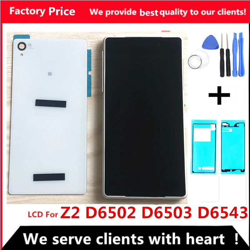 Goede Originele LCD Voor SONY Xperia Z2 LCD Display met frame Touch Screen Digitizer Vergadering Voor SONY Xperia Z2 D6502 D6503 d6543 LCD