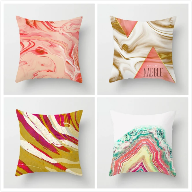 

Fuwatacchi Gradient Marble Pillow Cover Watercolor Painting Cushion Cover For Home Sofa Chair Decorative Pillowcases 2019