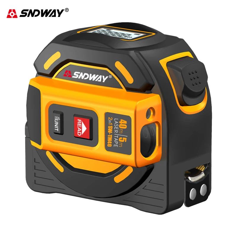 

Лазер SNDWAY измерительная лента 2 в 1 Лазерный дальномер 40 м Рулетка цифровой измеритель выдвижная лента 5 м дальномер Лазерная линейка