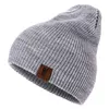 1 Pcs Hat PU Letter True Casual Beanies for Men Women Warm Knitted Winter Hat Fashion Solid Hip-hop Beanie Hat Unisex Cap ► Photo 2/6