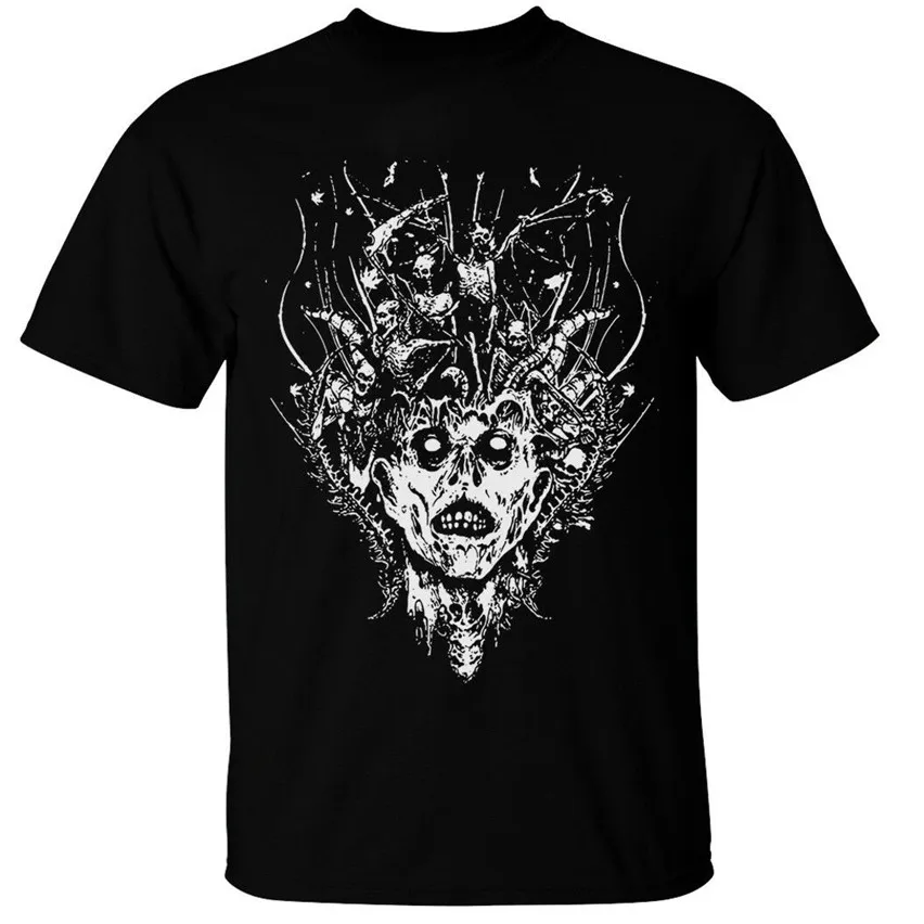 

Demon Head T-Shirt Mens Gothic Rock Horror Skull Zombie Scary Skeleton Goth Gym Tee Tshirt