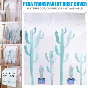 

Non-woven Jackets Dust Cover Hanging Wardrobe Closet Storage Bags Translucent Clothing Dust Covers UD88