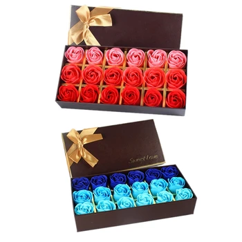 

36Pcs Creative Gradient Simulation Rose Soap Flower Red & Blue