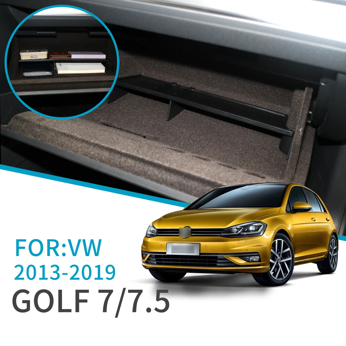 Автомобильный контейнер для перчаток с интервалом Volkswagen Golf 7 MK7 2013 ~ 2019