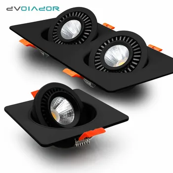 

Black Led Downlight Dimmable Led Recessed Lights Single/Double Head Led Spot 360 Degree Rotation Ceiling Lamp For Bedroom Light