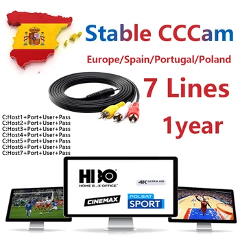 

Support DVB S2 Enigma2 box Stable CCCAM Cline Full HD Europe Portugal Spain Satellite TV receiver 1 year 7 lines free test