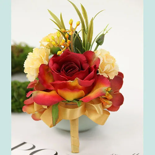 corsage 11 YO CHO розовый свадебный цветок DIY невесты корсаж на запястье цветок жениха бутоньерка браслет для невесты жениха Выпускной вечерние украшения - Цвет: corsage 11
