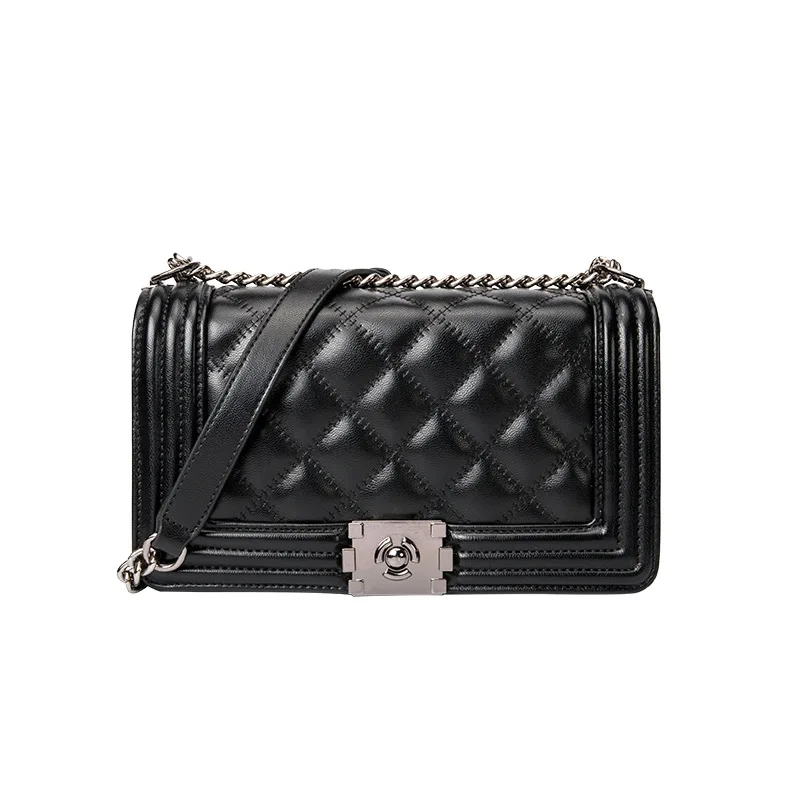 

Korean-style New Style Fashion Rhombus Embroidery Square Sling Bag Cool GIRL'S Versatile Chain Small Sachet Casual Portable Shou