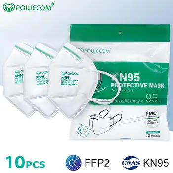 

POWECOME mascarillas Tapabocas KN95 Mask 95% filtration Facial FFP2 Masks Dustproof Safety Mask Protective Face Mouth Mask
