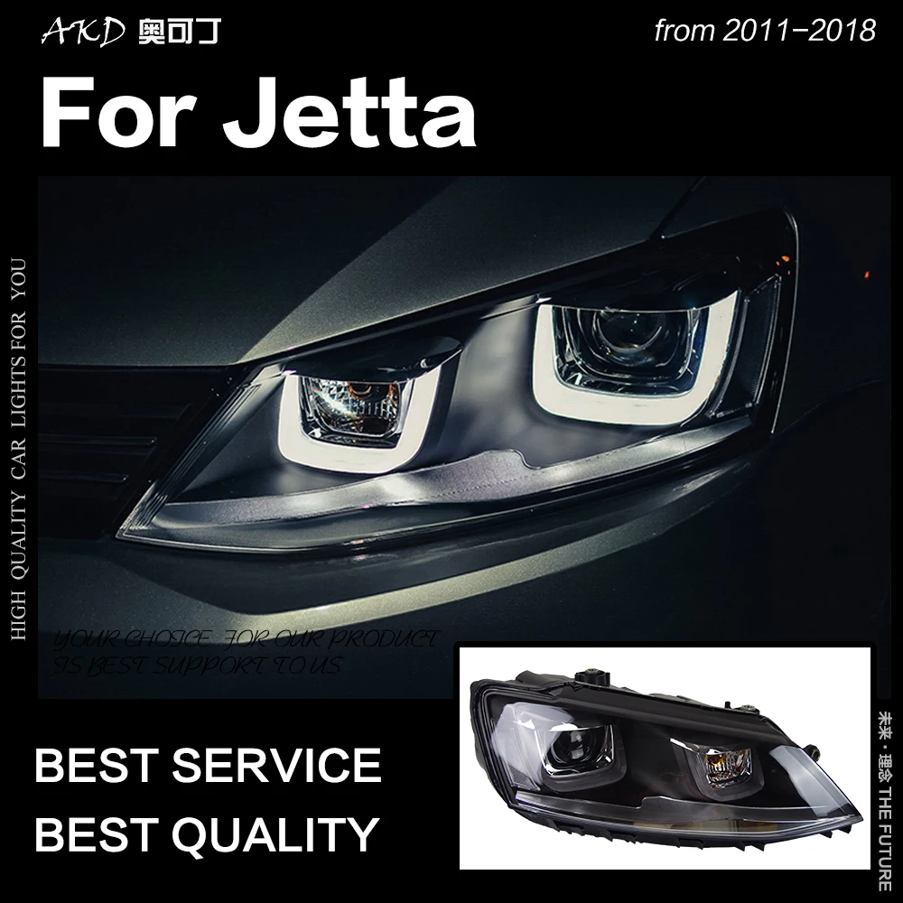 AKD автостайлинг фары для VW Jetta 2011-2018 Mk6 светодиодный ные ангельские глазки Drl Hid