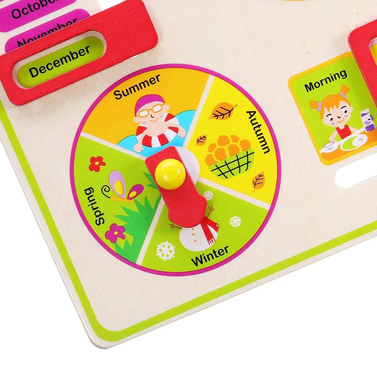 children's educational wooden calendar clock toy