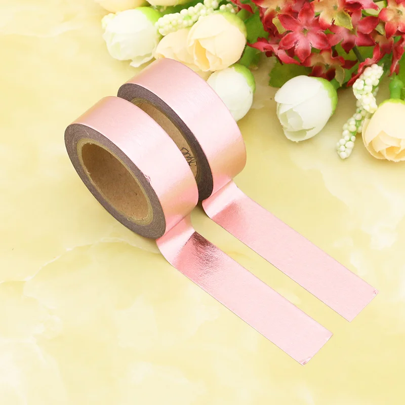 1X 15mm*10m Gold Foil Washi Tape Silver/Gold/Bronze/Rose/Green/purple Color Japanese Kawaii DIYScrapbooking Tools Masking Tape - Цвет: G150