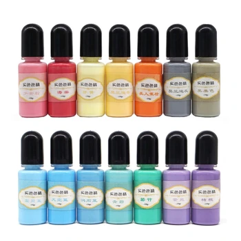 

14 Colors Crystal Epoxy Pigment UV Resin Dye DIY Jewelry Art Crafts Colorant Set X7YD