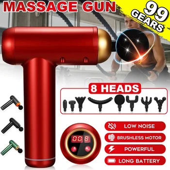 

LCD Display Colorfu Massage Gun Deep Muscle Massager Muscle Pain Body Massage Exercising Relaxation Slimming Shaping Pain Relief