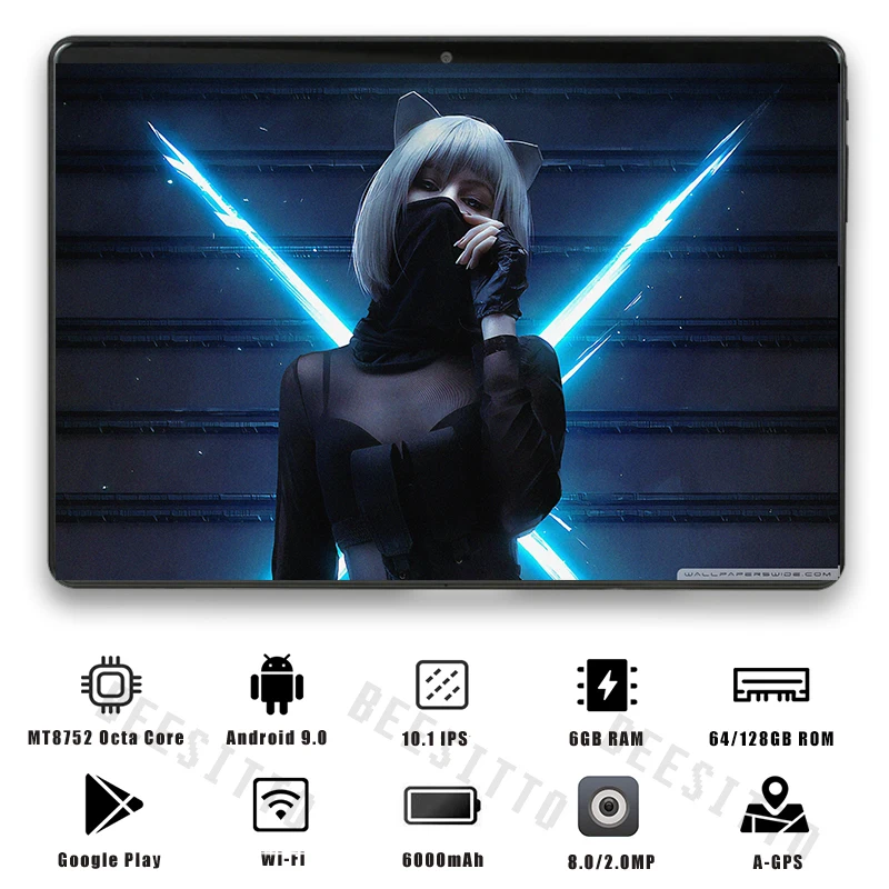 Google Android 9,0 OS 10 дюймов планшетный ПК 6 ГБ ОЗУ 128 Гб ПЗУ 1280*800 ips две sim-карты 4G LTE FDD Wifi планшет 10,1+ подарки