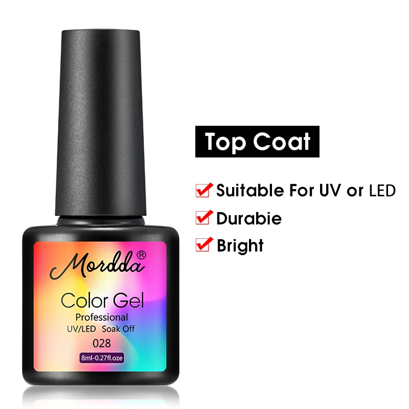 TOP Coat MORDDA набор гель-лаков для маникюра Полупостоянный цвет верхнее покрытие УФ светодиодный Гель-лак для ногтей впитываемый художественный Гель-лак для ногтей - Цвет: TOP Coat