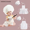 Newborn Baby Photography Clothing Costumes Cook Clothes Hat 2pcs Sets Infant Boys Girls Pictures Cook Apron Photo Props Cotton ► Photo 1/6