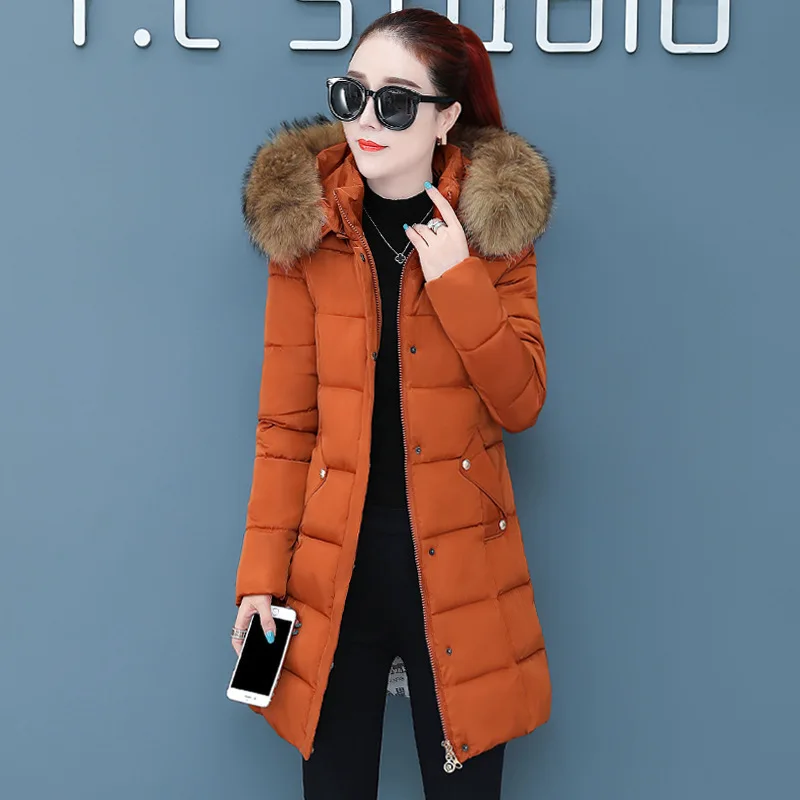 

China Gedi qing nv zhuang down Jacket Women's Mid-length Slim Fit Large Size Thick down Jacket Cotton-padded Clothes Winter Coat