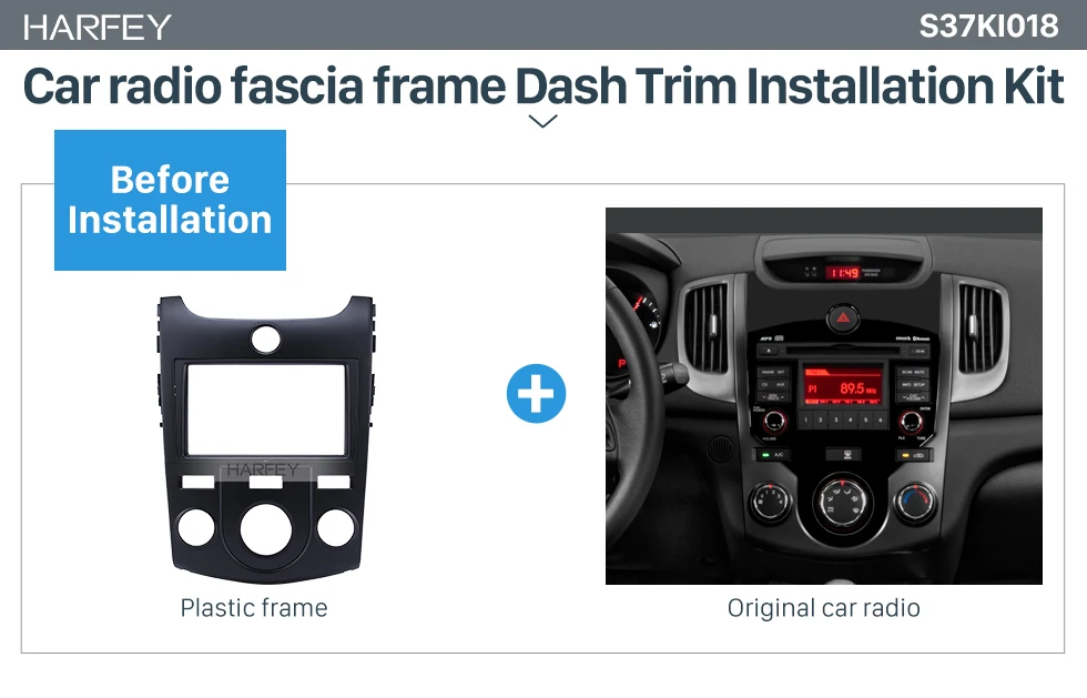 Harfey 2 Din автомагнитола фасции черная панель для KIA FORTE руководство AC 2009 Dash CD Панель рамка Радио Установка приборной панели