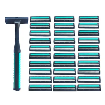 

Men's Manual Razor Two-layer Shaving Razor 1 Handle 30 Blade Set Men's Beard Knife Razor Tool Men's Shaving Razor