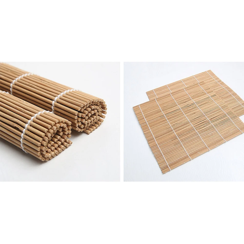 New Bamboo Rolling Mats Sushi Maker Set Japanese DIY Tools Rice Spreader 5 Pairs Chopsticks With Cloth Bag Non Toxic Practical