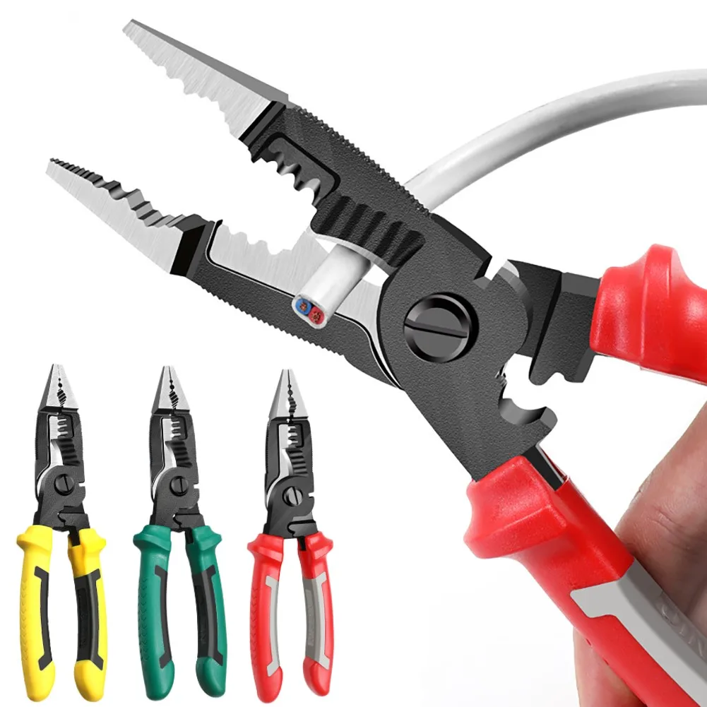 9 In 1 Multifunction Electrician Pliers Long Nose Pliers Combination Pliers Stripper Crimper