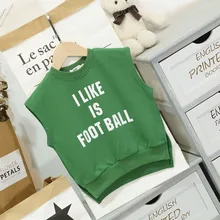 Детский жилет 19 осенний стильный жилет в Корейском стиле для мальчиков с буквенным принтом Универсальный Детский жилет