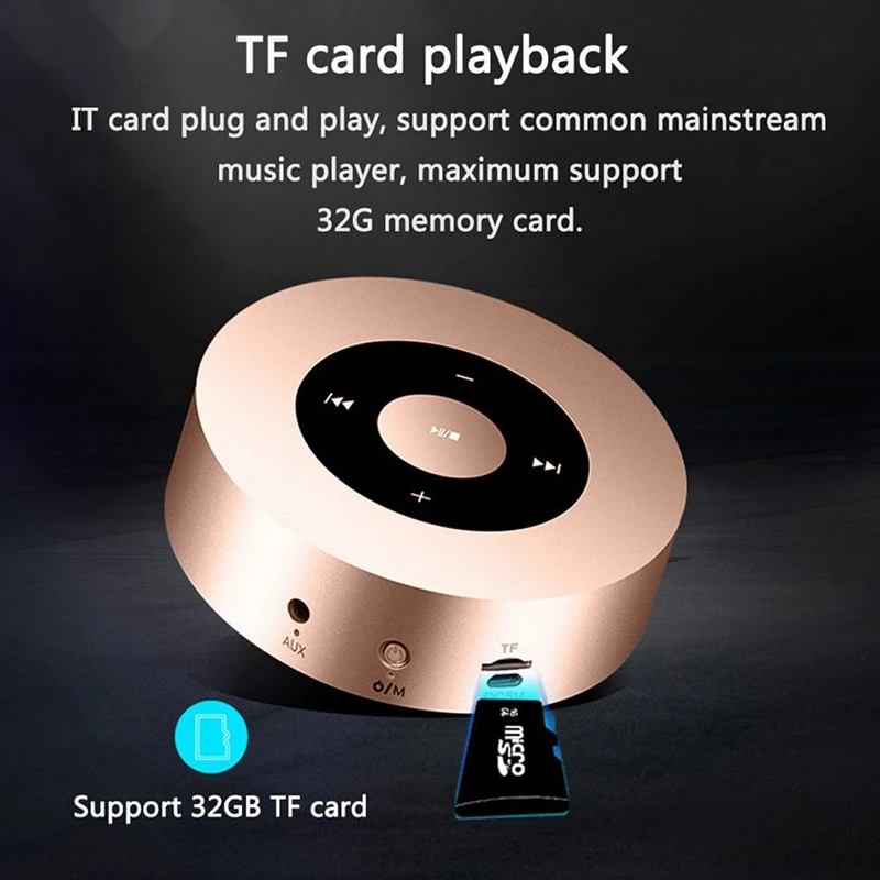 FULL-A8 мини беспроводной Bluetooth динамик портативный пресс-экран стерео сабвуфер mp3-плеер с микрофоном Tf слот для карт Aux-In