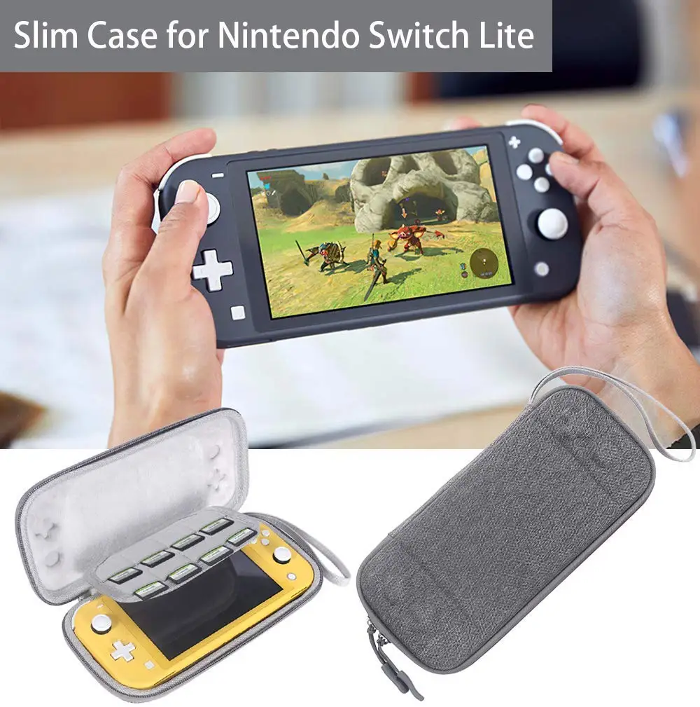 Тонкий чехол для консоли nintendo Switch Lite, защитный портативный чехол для переноски, Жесткий Чехол для хранения в путешествии с 8 игровыми слотами