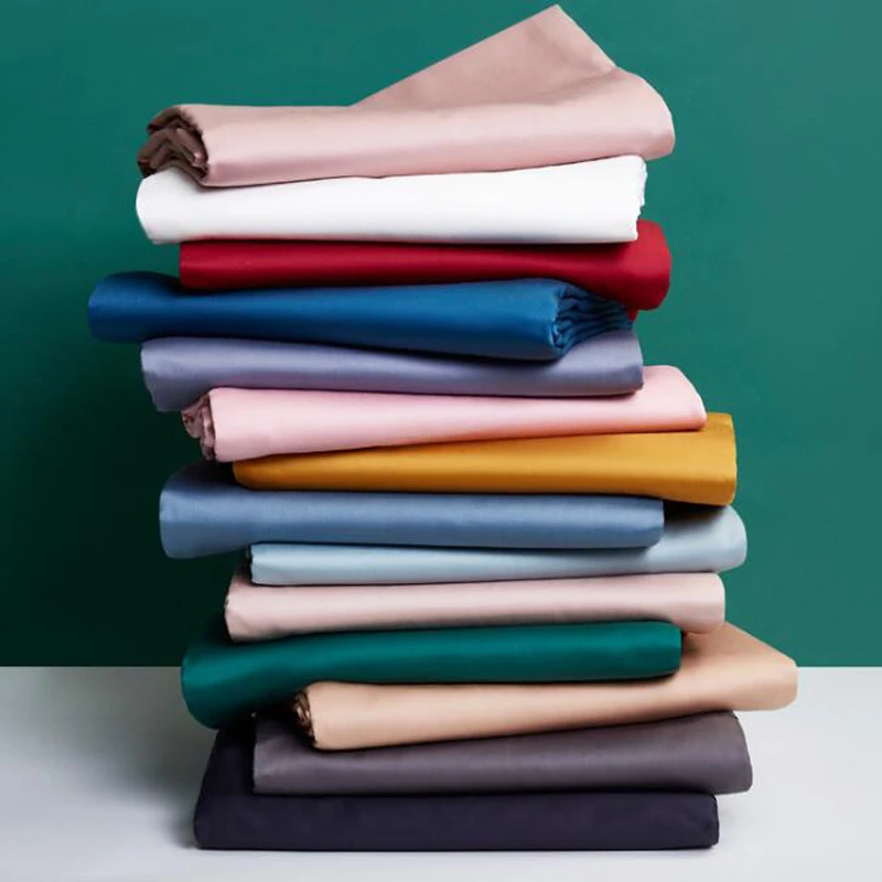 

60S Pure Cotton Fitted Sheet Mattress Cover Bed Sheet Bedding Textile Collection Healthy Ins Hot Nordic Style Pure Color