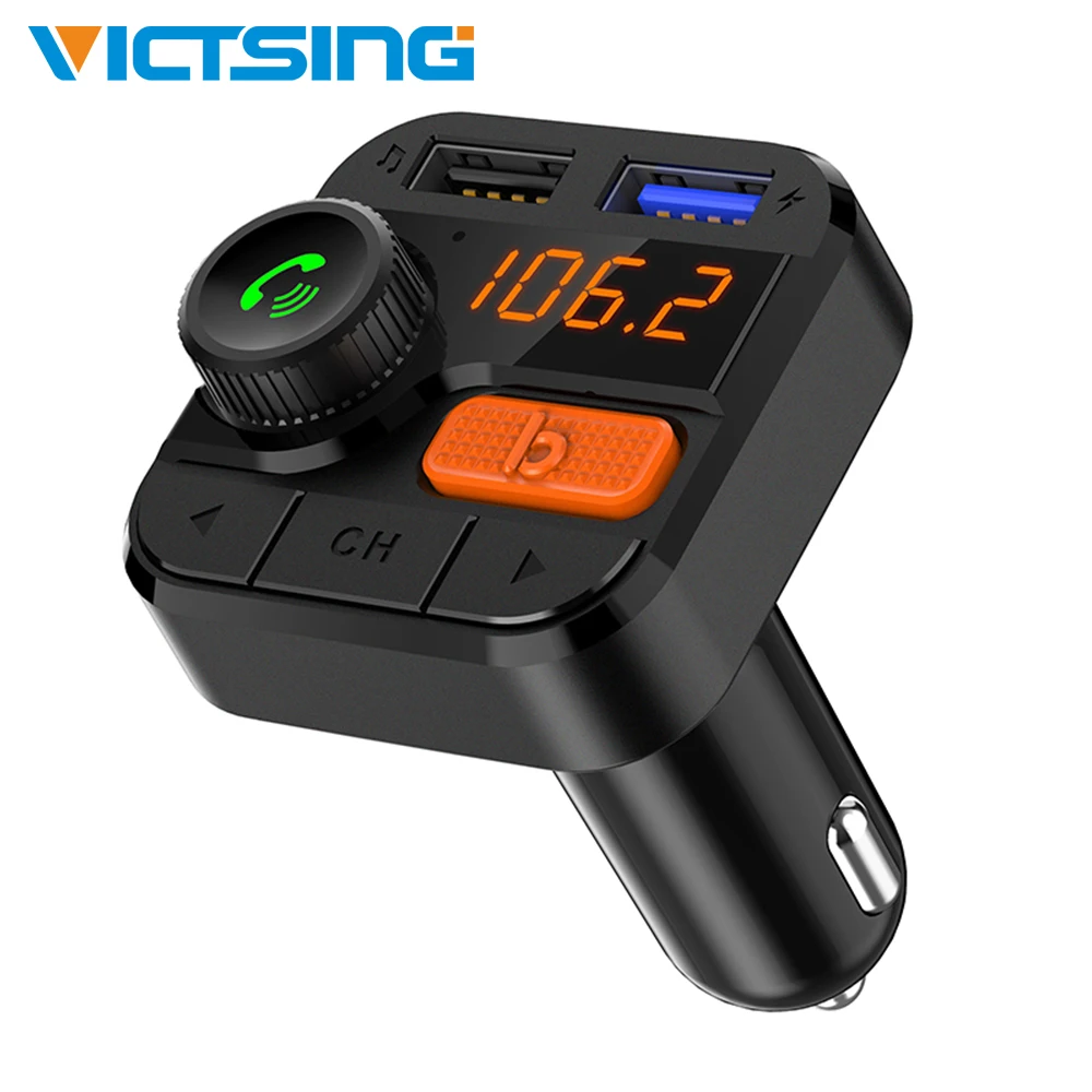 VicTsing автомобильный fm-передатчик, автомобильный Bluetooth комплект, стерео бас, двойной USB MP3 плеер, радио адаптер, fm-плеер, Прямая поставка