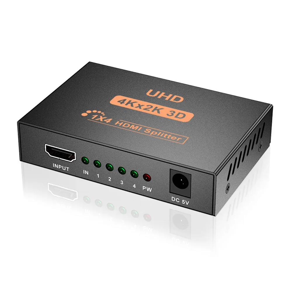 3D 4K* 2K Full HD1080p HDMI сплиттер 1*4/1*2 порт концентратор повторитель усилитель прочный жесткий металлический материал