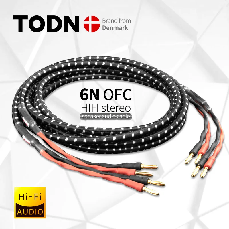 TODN HIFI speaker audio cable High-end stereo Amplifier High purity oxygen-free copper banana Gold-plated plug a pair | Электроника