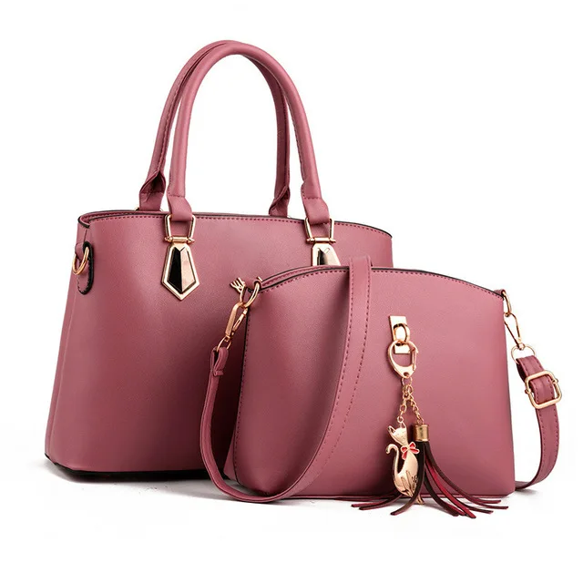 Pink DIGERUI 2 шт./компл. Для женщин модные Повседневное роскошь Сумки дизайнерские сумки на ремне сумки на плечо для Для женщин комбинированная сумка Bolsos - Color: Pink