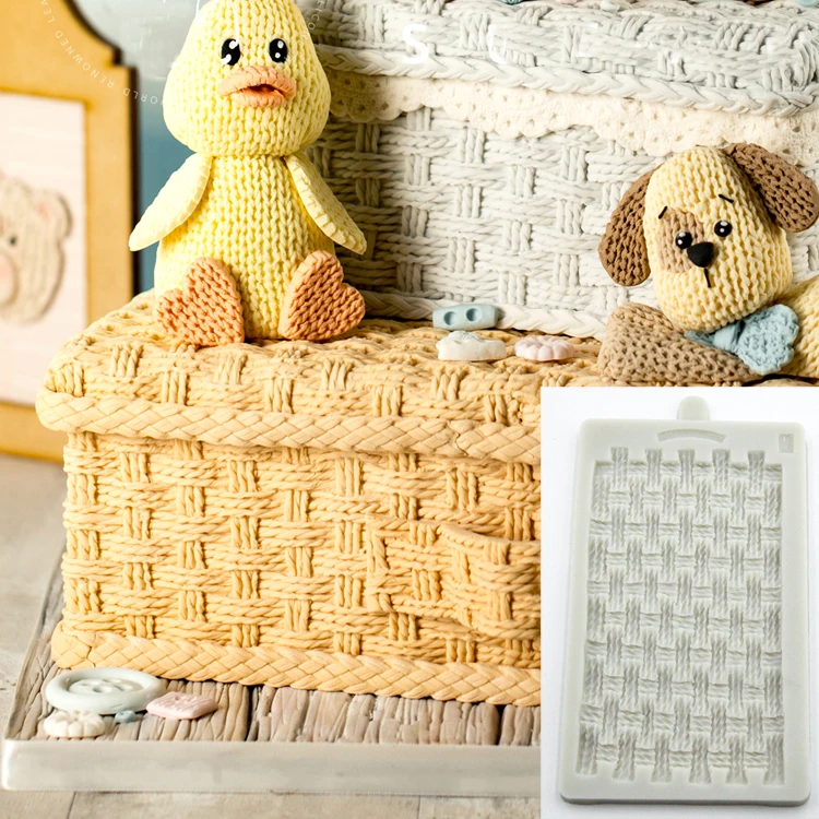 1PCS Newest Food Grade Wool pattern liquid silicone mold fondant cake