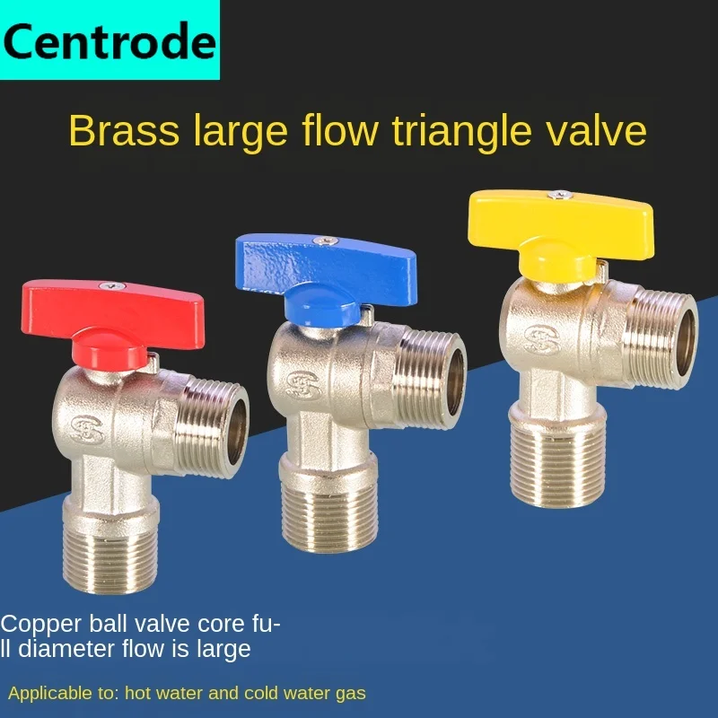 Water Level Control Valve Large Flow Angle Valve for Gas Water Heater 1/2IN 3/4IN Full Open Diameter Ball Core Hot and Cold Water Stop