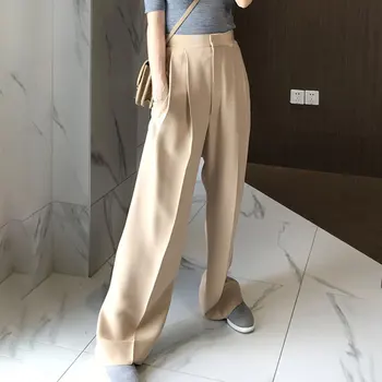 

Trouser For Women High Waist Causal Loose Wide Leg Pants Female 2020 Autumn Korean Fashion Elegant Tide